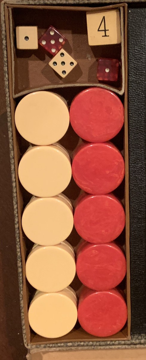 Backgammon Dames - Taille Tournoi 1,75 - BAKÉLITE Rouge et Jaune