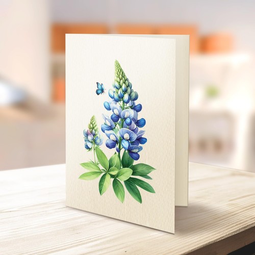 Paper Pop-Up Flower Card, Bluebonnet, Forever Flowers Bouquet 3D Popup Greeti... - Picture 5 of 7
