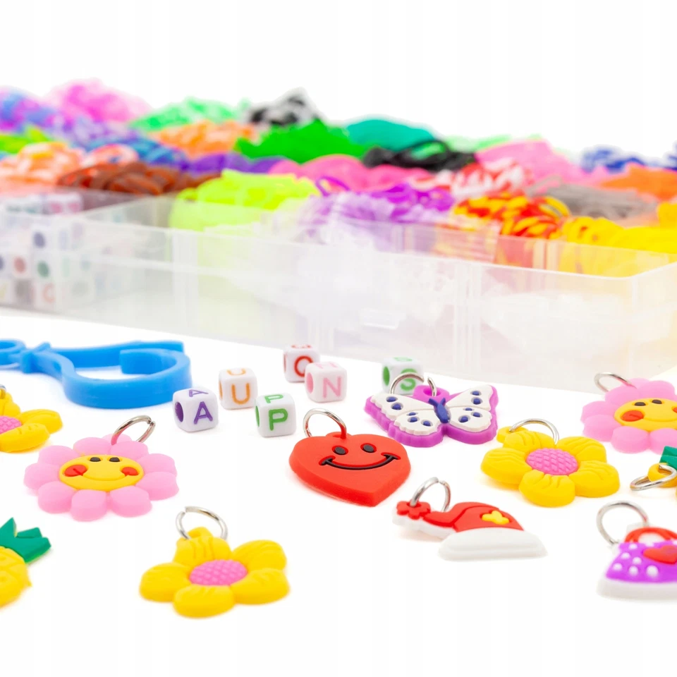 DIY Loom Gummibänder Bänder Starter Set Mittlere Armbänder Loops Zubehör Kit - Bild 4 von 4