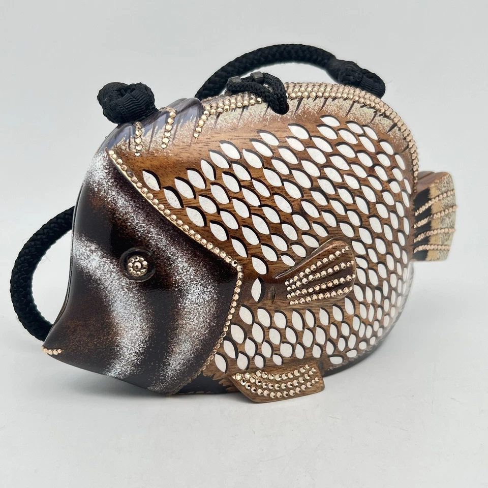 Timmy Woods SIGNED Fish Minaudiere Purse Hand Bag Clutch With Swarovski Crystals - Image 3 of 4