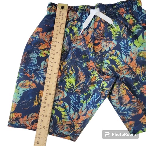 Boy’s Size 4 Swim Trunk Blue Tropical Leaf Pattern Beach Pool Short Summer wear - Picture 5 of 6