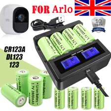 8x 2800mAh CR123A CR123 Rechargeable Lithium Batteries + LCD Charger For Arlo UK