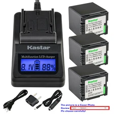 Kastar Battery LCD Fast Charger for Panasonic CGA-DU21 DU21 & SDR-H18 SDR-H20