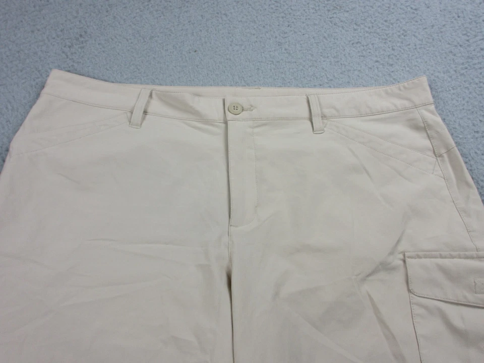 Pantalones Cortos Eddie Bauer Mujer 16 Beige Bolsillo Carga Logo Exterior Ligeros 38x18 Foto 2 de 4