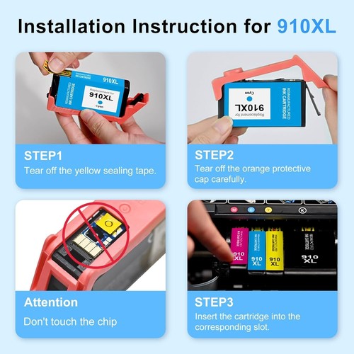 ¡LEER!!! Paquete combinado de cartuchos de tinta TEINO 910XL de repuesto para tinta HP 910 910XL - Imagen 5 de 23