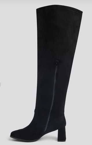 Women’s Plus Size Suede Thigh High Boots Size 14w Black - Picture 4 of 7