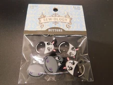 Sew ology Hippos & Zebras shank buttons 5pc 