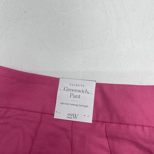 Talbots Pink Greenwich High Waist Wide Leg Pants Women’s Size 22W New - Picture 7 of 7