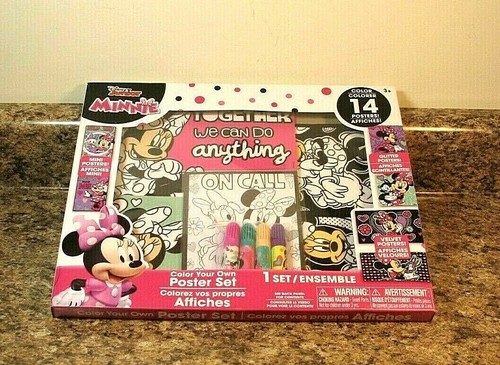 Disney Minnie Mouse Color Your Own Poster Set Activity 14 Pieces NEW - Picture 3 of 3