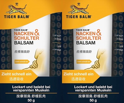   TIGER BALM Nacken & Schulter Balsam lockert belebt verspannte Muskeln 2x 50g  