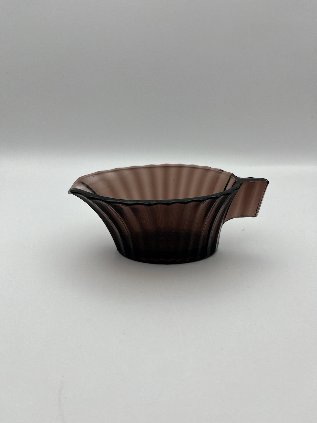 Mid-Century Purple Hazel Atlas Creamer with Leaf Dish