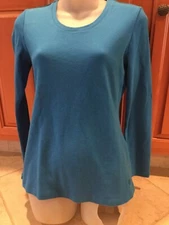Isaac Mizrahi Live! Top Sz XS (XS) Essentials Long Sleeve Nautical Blue LN