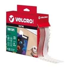 VELCRO Brand Thin Clear Tape | 15 Ft x ¾” | Cut Strips to Length | Ho
