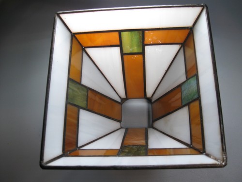 Pantalla de vitral vintage Art Deco - Imagen 5 de 5