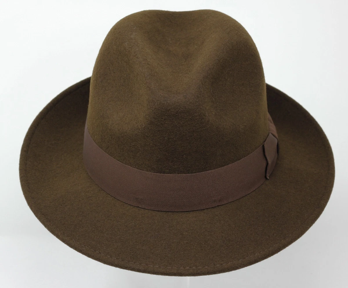 Sombrero ligero de fieltro Fedora 100 % fieltro de lana aplastable para viajes resistente al agua