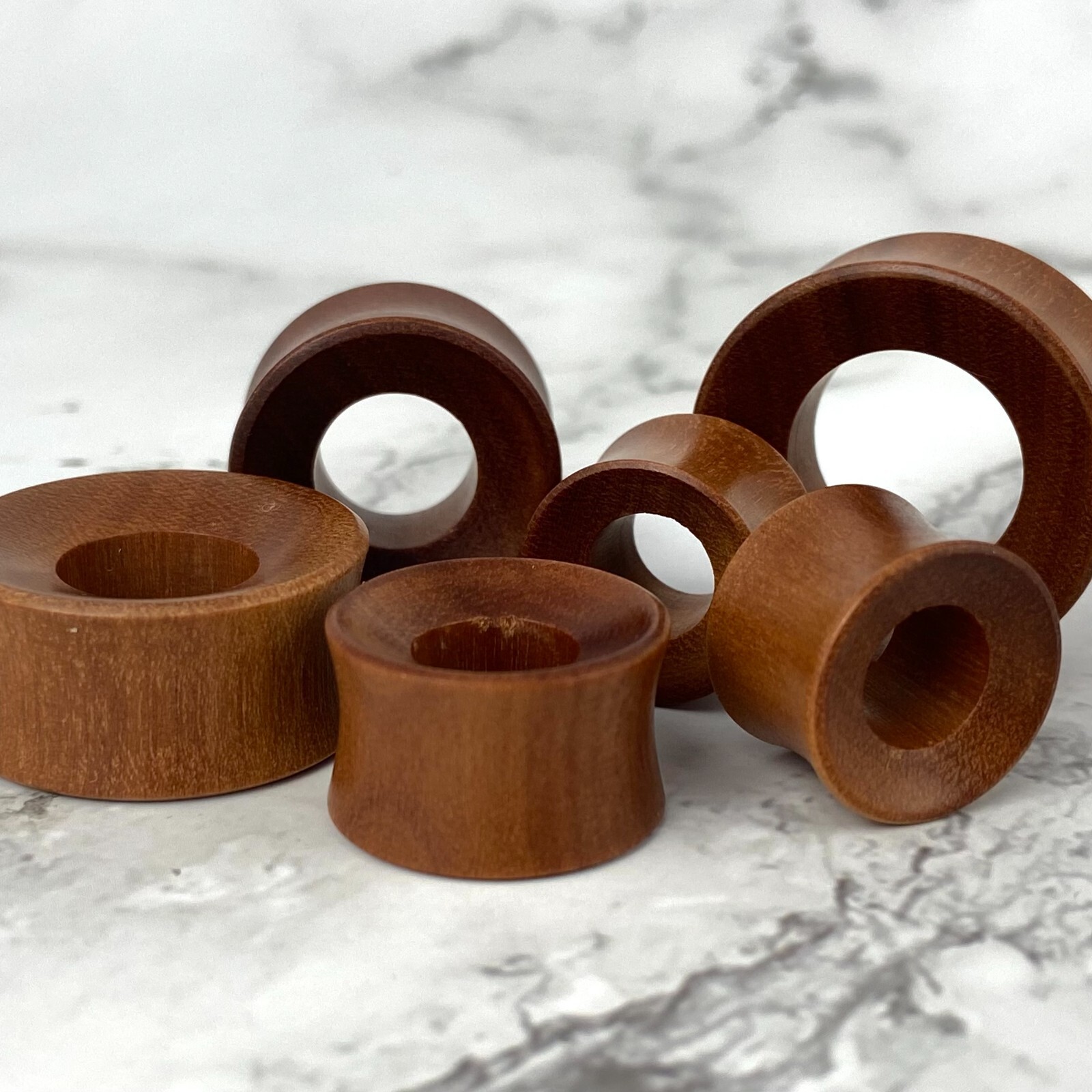 Pair of Saba Wood Double Flare Tunnels organic gauges PICK SIZE