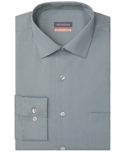 green emerald velvet dress Van Heusen Slim Fit Ultra Wrinkle Free Stretch FLEX Solid Dress Shirt in  Charcoal