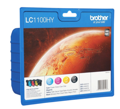 Cartucce Originali Brother LC1100HY 4 Colori – Per DCP-6690CW, MFC-5890CN E Altri – LC1100HYVALBP