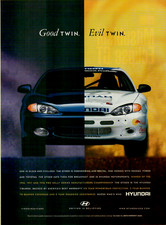 1999 Hyundai Tiburon Good Evil Twin Motorsports Eats Mazda Ford VINTAGE PRINT AD