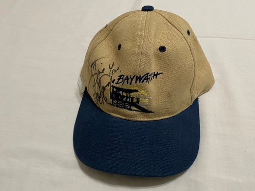 David Hasselhoff signed Autogramm Baywatch Mütze Baumwolle Kappe beige Strapback Vintage - Bild 12 von 12