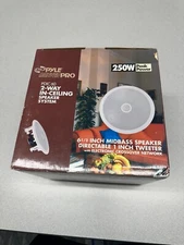 Pyle PDIC60 6.5 Inch 250 Watt 2 Way Round In Wall/Ceiling Home Speakers System