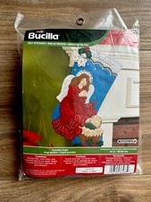 Vintage Bucilla 2014 Guardian Angel 16" Felt Christmas Stocking Sequin Kit 86483