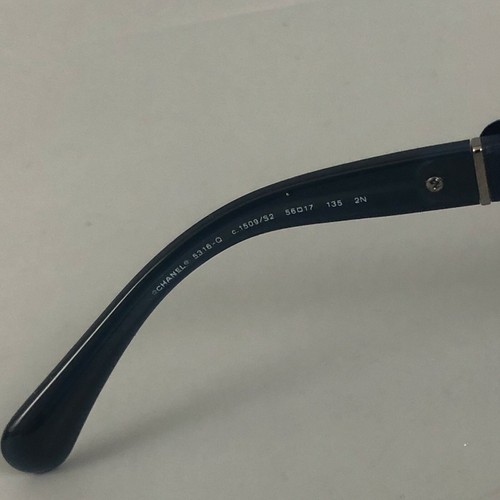 Authentische Chanel Sonnenbrille blau Kamelienblume Leder CH 5316-Q c.1509/S2 Box Buch - Bild 10 von 10