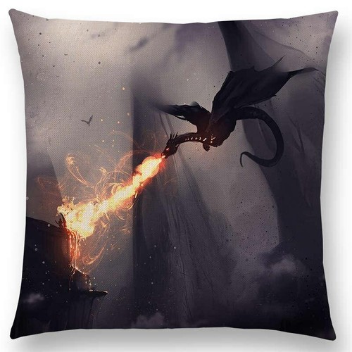 Newest Dragon Cushion Cover Destruction Fierce Battle Powerful Pillowcase - Picture 9 of 37