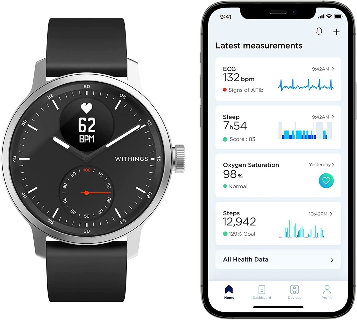 Withings ScanWatch – Hybrid Smartwatch with ECG, Heart Rate and