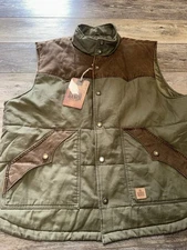 Red Head Ranch Poplar Winter Vest Olive Men’s 2XL Snap Front NWT $79