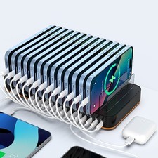 Listing image for 360W 15 Port USB C PD Charging Station Dock Multi Device Fast Charger UK