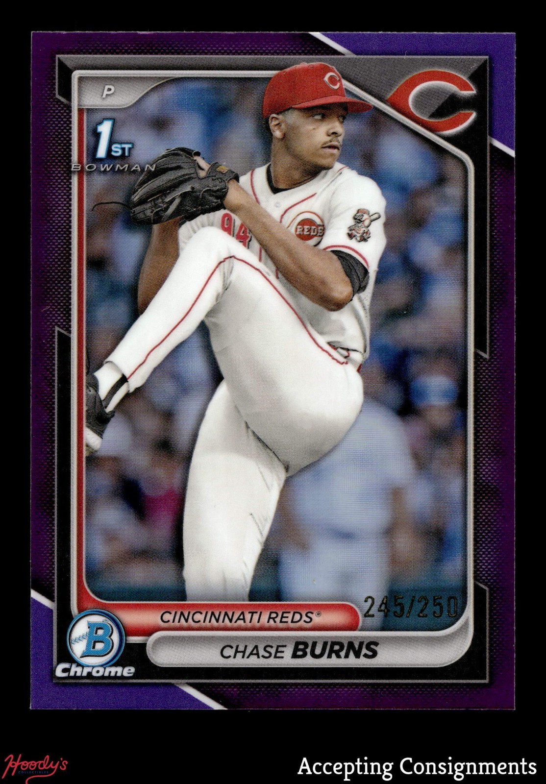 2024 Bowman Chrome Draft Purple Refractor #BDC55 Chase Burns 245/250 ROOKIE 1st