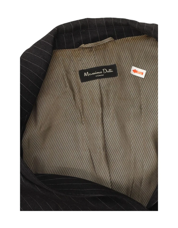 Chaqueta Blazer MASSIMO DUTTI Mujer 2 Botones EU 40 Mediana Negra Rayas DX85 Foto 3 de 4