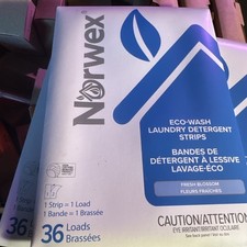 NEW Norwex Eco-Wash Laundry Detergent Strips 36-72 Loads Fresh Blossom lot of 3