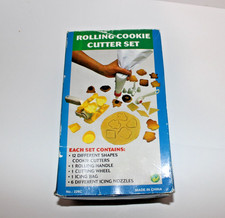 Rolling Cookie Cutter Set 12 Shape Cutters Icing Bag Nozzles Baking Tools Easy