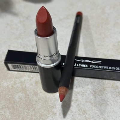 MAC Cosmetics Matte Lipstick Chili 602 + Lip Pencil Chili Rimmed Full Sized Set