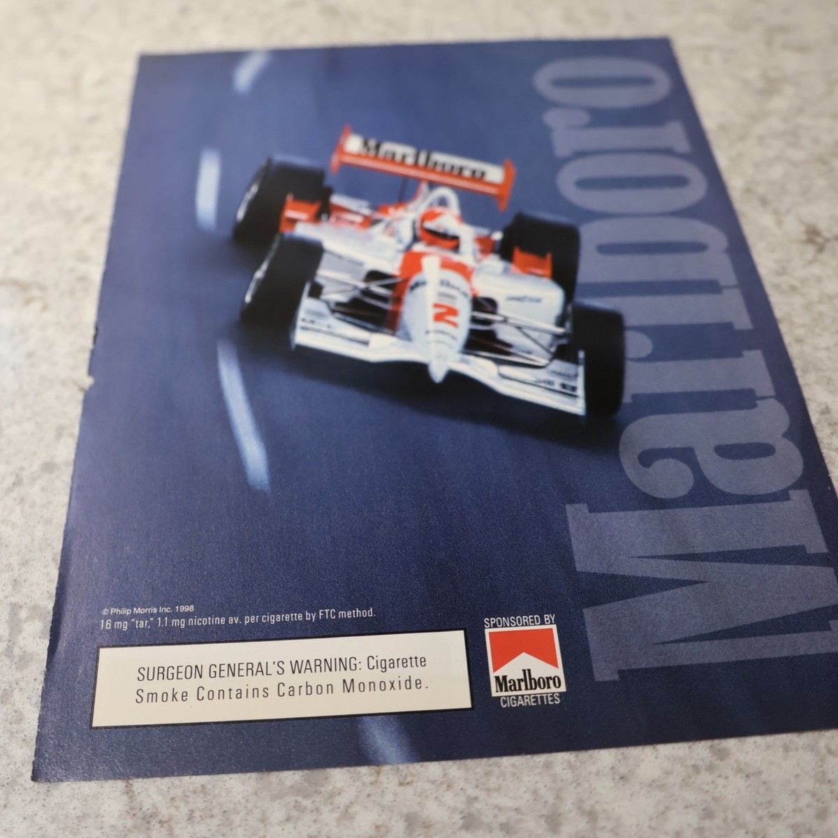 Vintage 1998 MARLBORO RACING INDY NASCAR TEAM PENSKE Poster Print