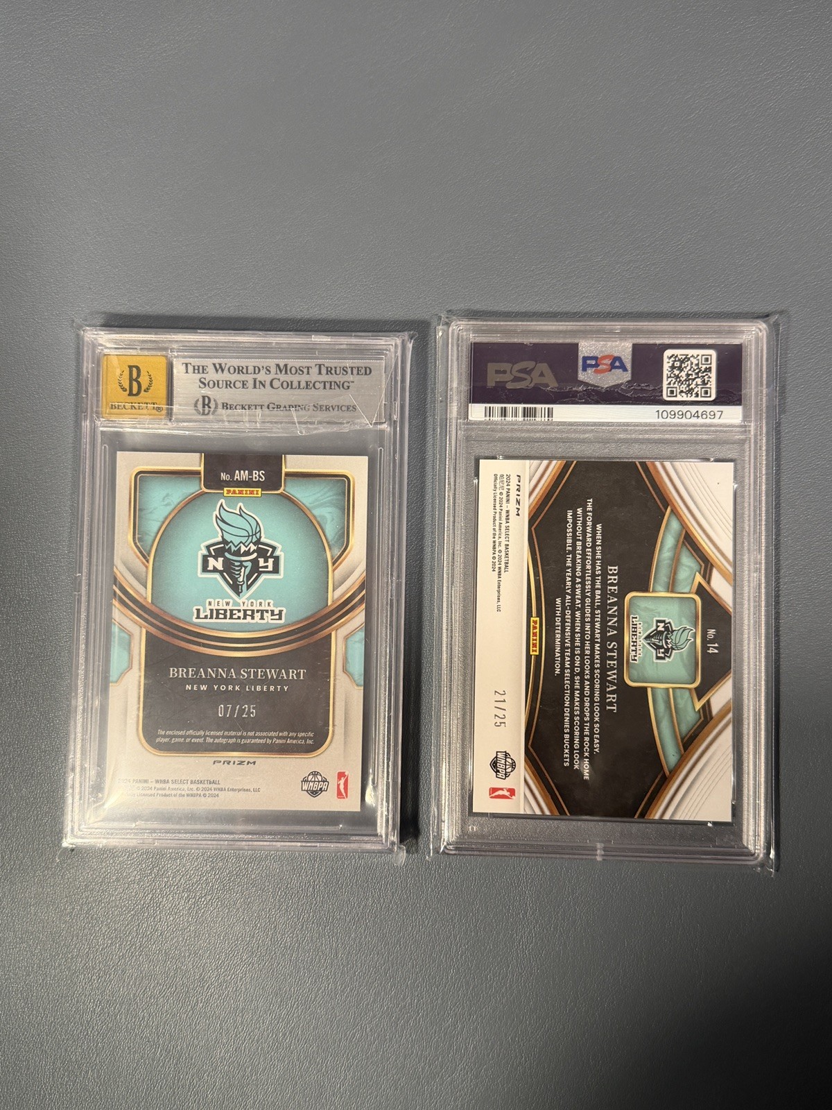 2024 Panini Select WNBA Breanna Stewart Tie-dye /25 Memor&Snapst PSA10 view 2