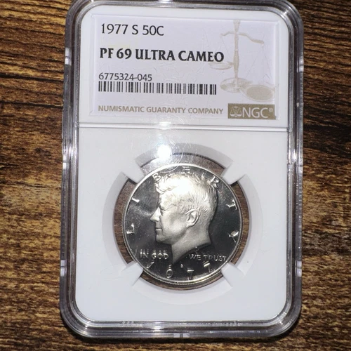 1977 S 50 Kennedy half dollar PF 69 Ultra Camo NGC