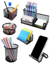 Desk Organizer Set, 6 Piece Mesh Office Accessories, Pen Holder, Phone Stand,...