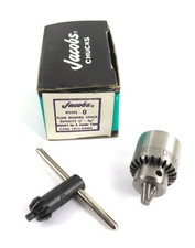 No. 0 Jacobs USA 0-5/32" Cap. Miniature Drill Chuck 0JT Mount w/ Key - NOS