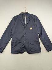 Carhartt Work Blazer Jacket Mens Navy Cotton Chore Coat 40 Chest Sid