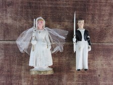 Figurines anciennes communiants gâteau