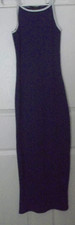 Forever 21 Rib Racer Neck Bodycon Dress Blue White Trim Sleeveless Women’s S