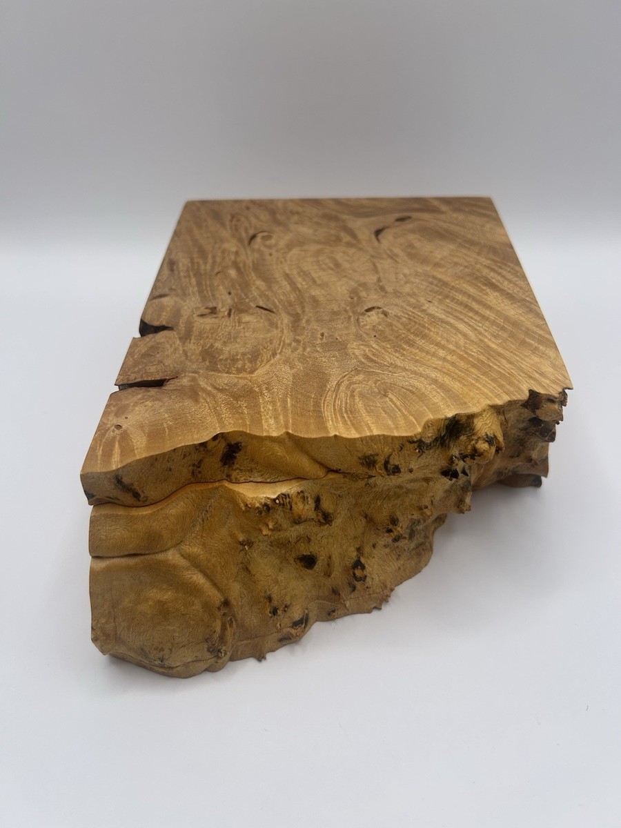 Michael Elkan Oregon Birdseye Maple Burl Box Handmade Wood Trinket 