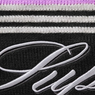 Supreme Script Stripe Half Zip Sweater Purple | eBay