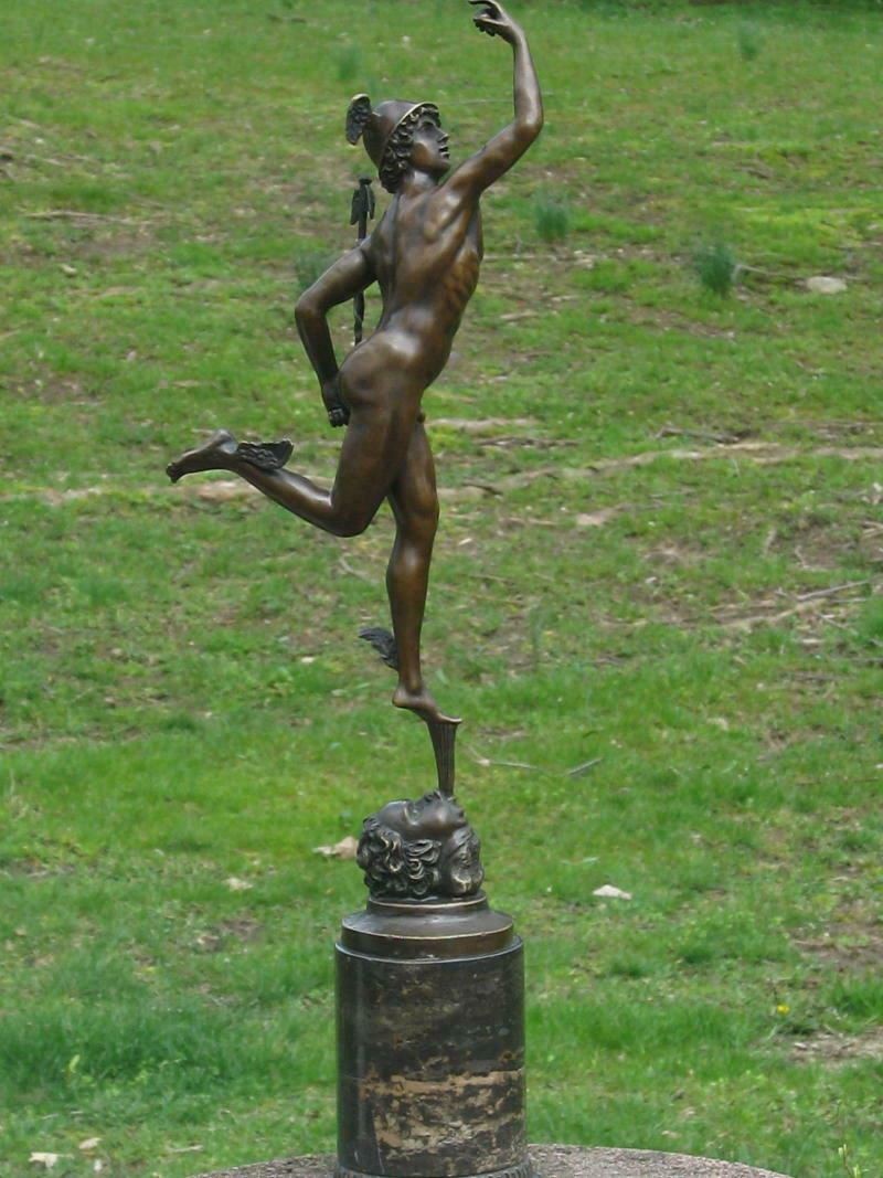 Bronze Sculpture Statue Stunning Mercury Hermes Signed Hand Made Decor Figurine thumbnail 5