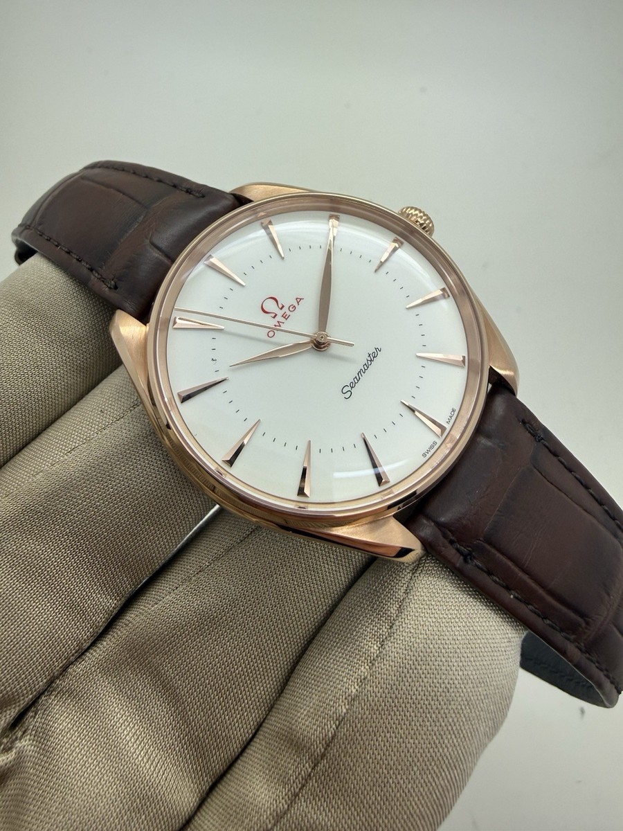 Omega Seamaster Olympic Rose Sedna Gold Leather Auto Watch 522.53