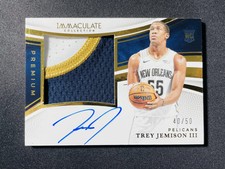 2024-25 Panini Immaculate Premium Patch Auto RPA Trey Jemison III 40/50 RC XV44