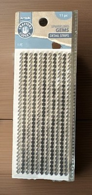 11 Pc Sparkling Gems Detail Strips Silver ArtSkills Crafters Closet NEW NIP